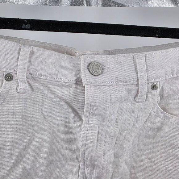 Gap Denim White Distressed Fringe Hem Skirt Size 10 - Picture 8 of 10